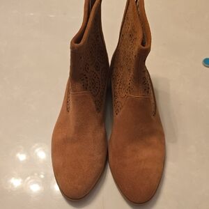 Jack Rogers Suede Ankle Booties in Tan